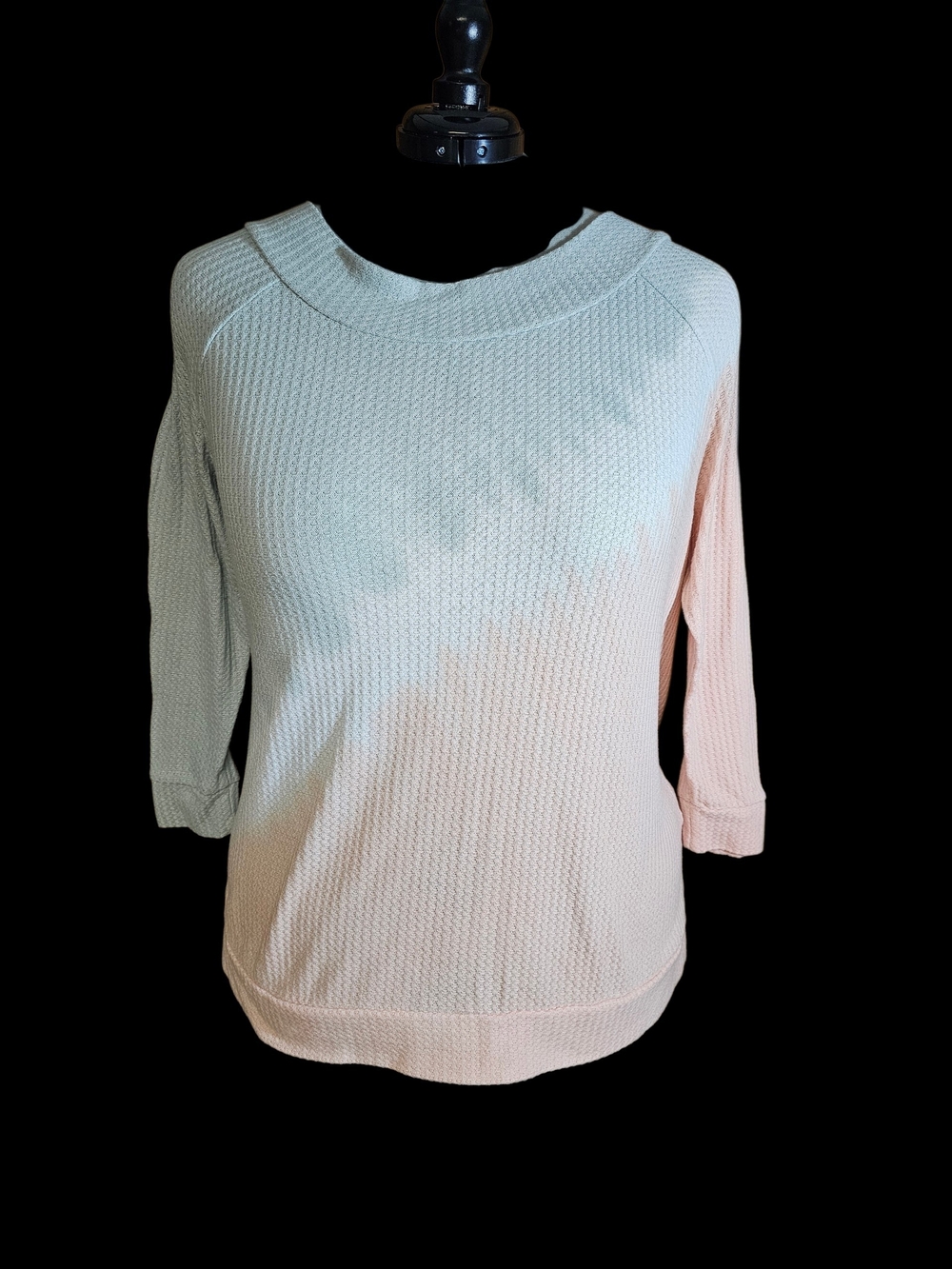 Lane Bryant In Pale Pink & Blue Waffle-Knit Scoop Sweater